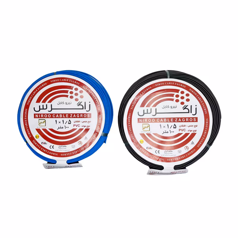 سیم برق افشان 1 در 1.5 نیرو کابل زاگرس مدل BK-B بسته دو عددی