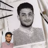 تابلو چهره سیاه قلم هدیه 