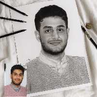 تابلو چهره سیاه قلم هدیه 