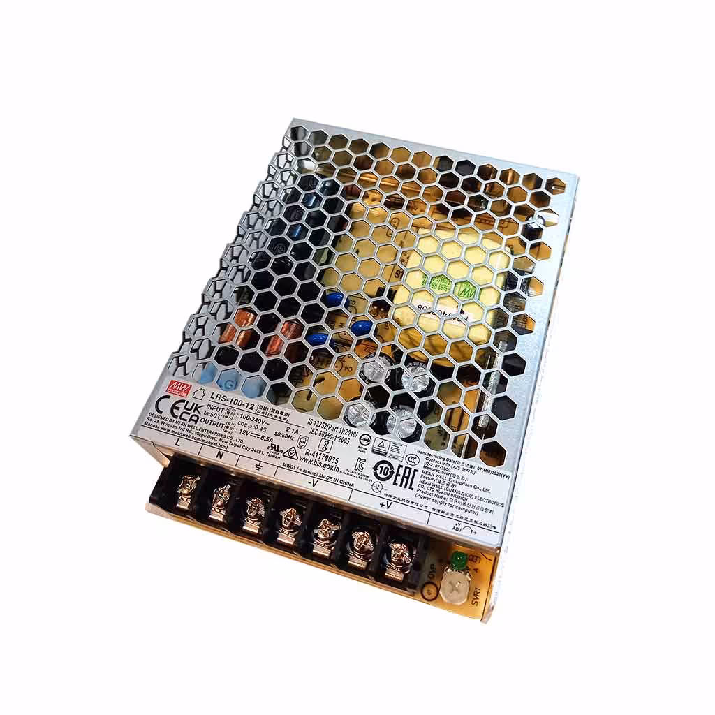 آداپتور مرکزی دوربین مداربسته 12 ولت 8.5 آمپر مین ول مدل LRS-100-12