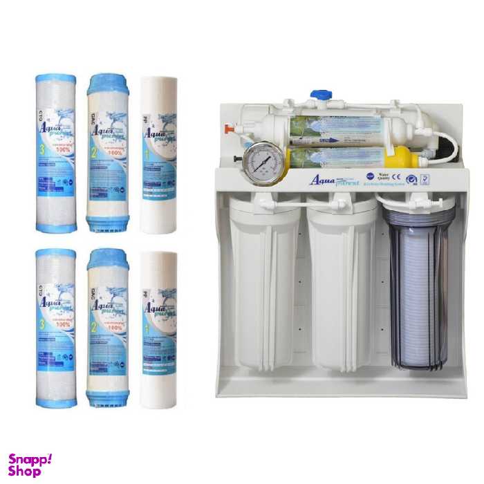 دستگاه تصفیه کننده آب آکوا پیورست مدل AQA- 606 به همراه فیلتر تصفیه آب مجموعه 6 عددی