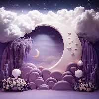 بک دراپ عروس و داماد بنفش | گرافیک با طعم تربچه