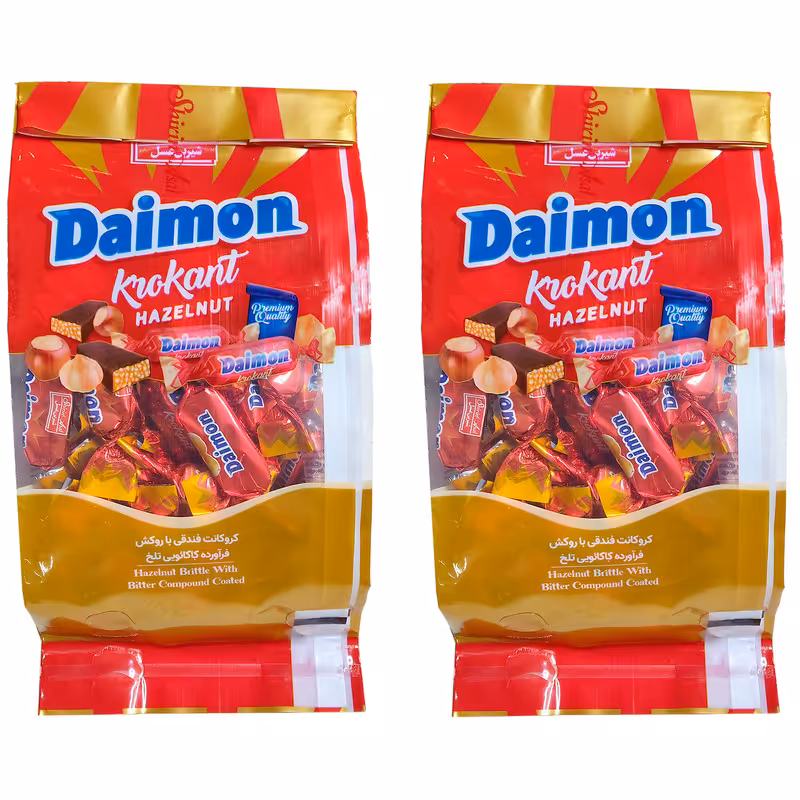 شکلات فندقی با روکش کاکائو تلخ شیرین عسل - 200 گرم بسته 2 عددی