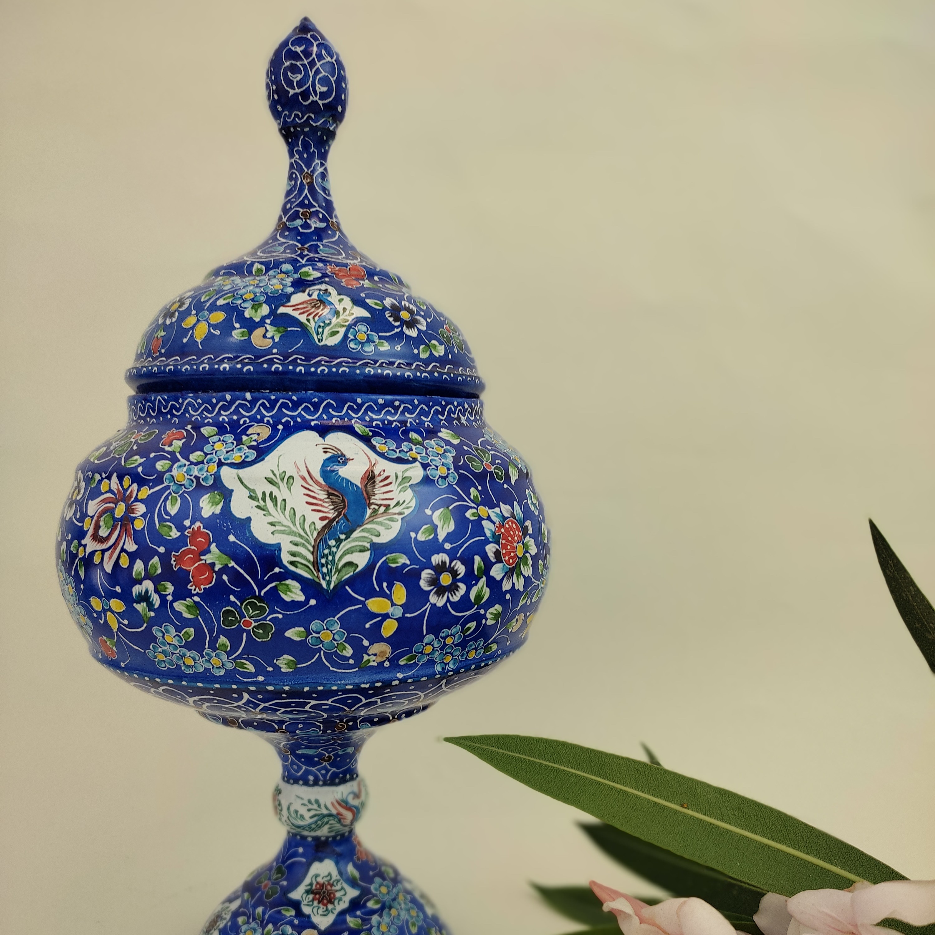 شکلات خوری مینا کاری جنس مس لعاب شده کار دست تماما قابل استفاده