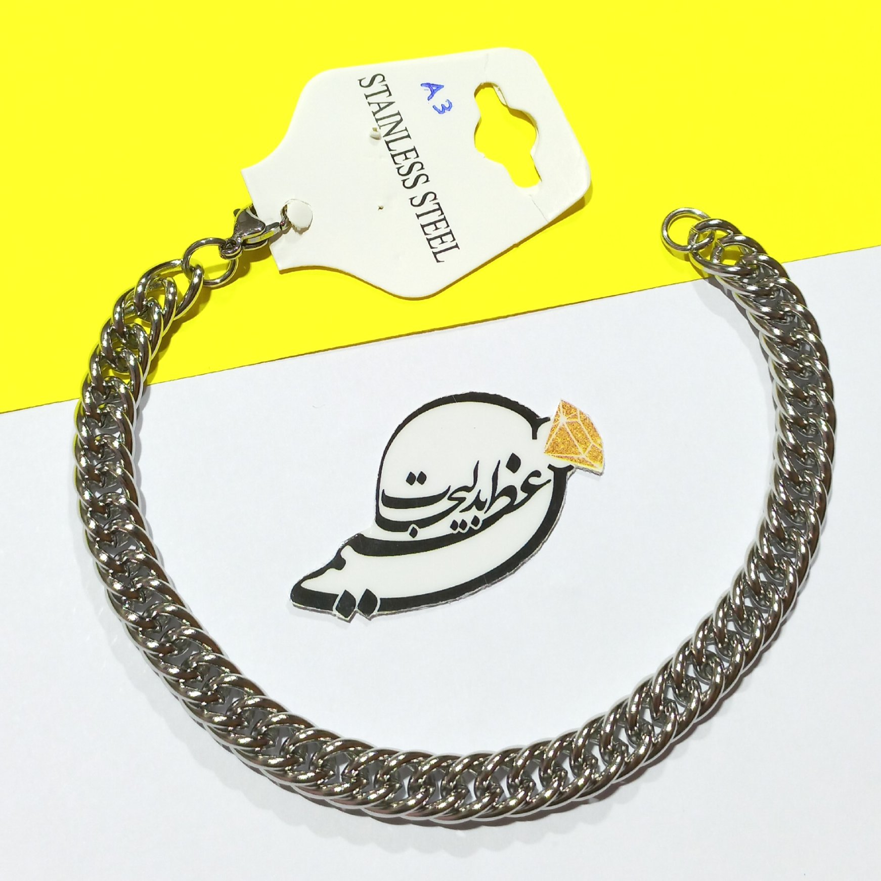 دستبند کارتیر نقره ای استیل رنگ ثابت درجه یک بسیار زیبا با آبکاری فوق العاده قوی A3