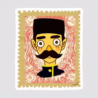 استیکر لپ تاپ پیکسل میکسل مدل تمبر نوستالژی