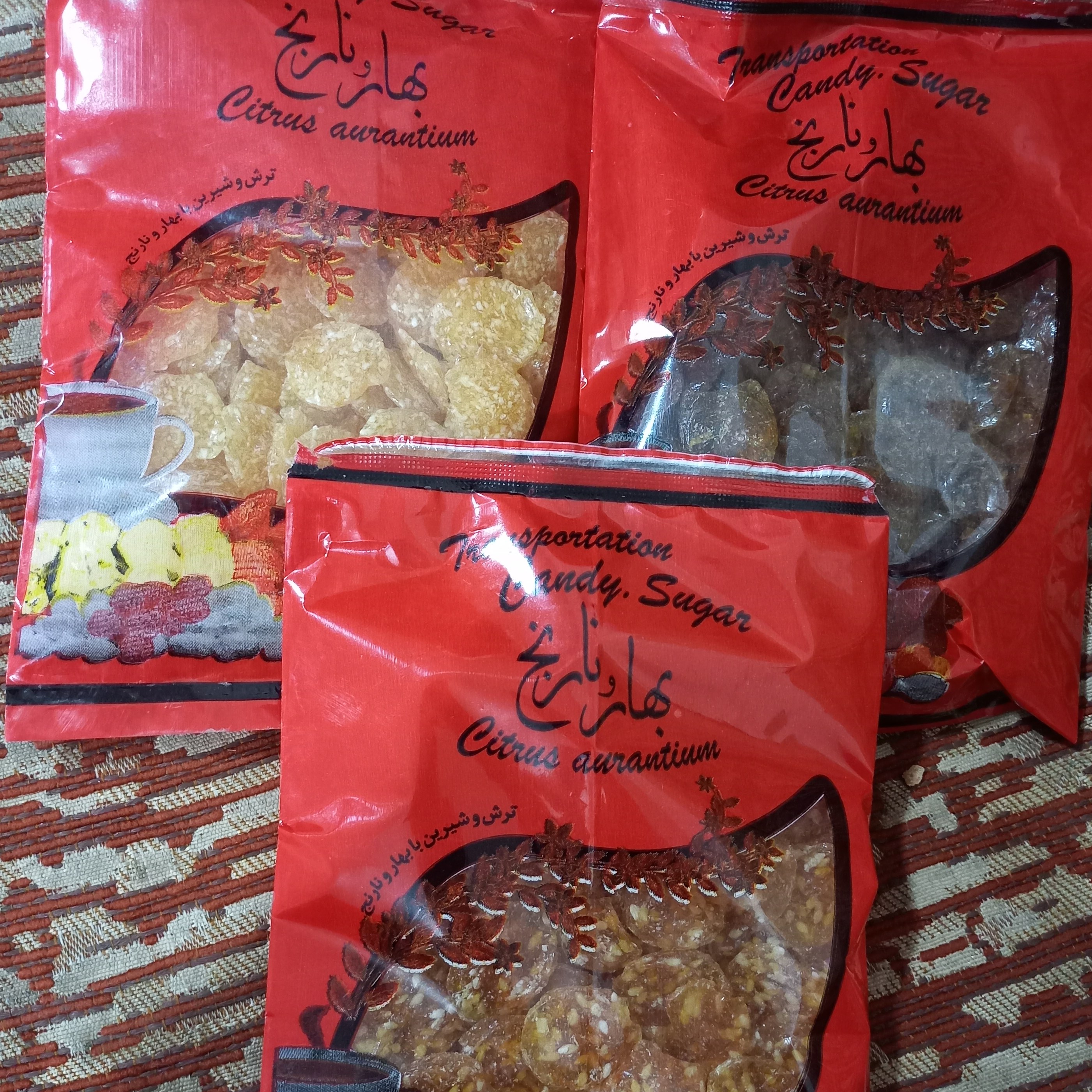 پولکی بهار نارنج 200گرمی با 3 طعم کنجدی و لیمویی و نارگیل