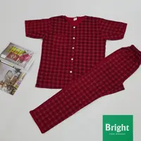 بلوز شلوار چهار خونه (کد119)آستین کوتاه  سایز سه  و سایز چهار رنگ زرشکی 
