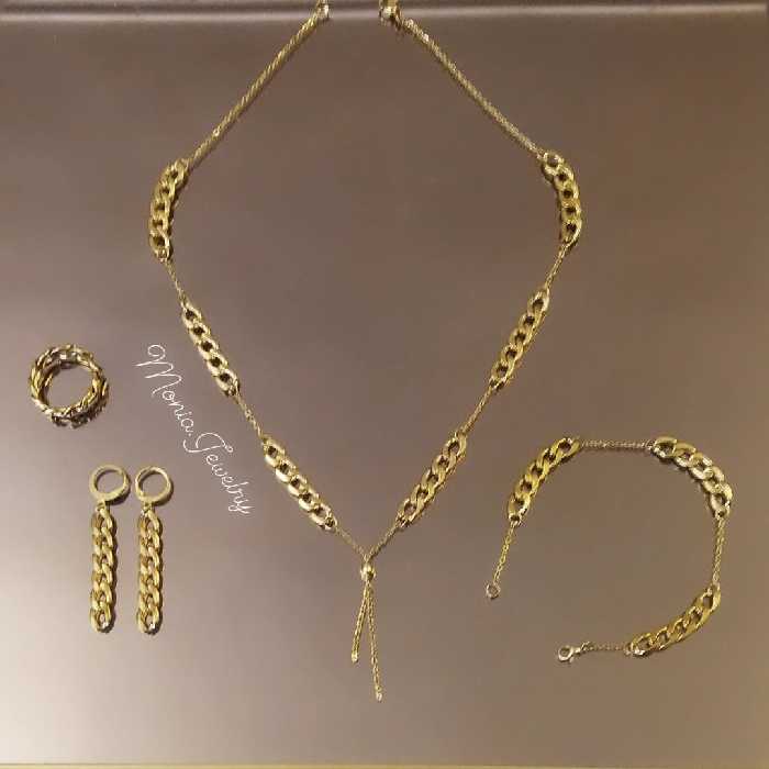 سرویس تمام استیل کارتیر و زنجیر رنگ ثابت ضدحساسیت 