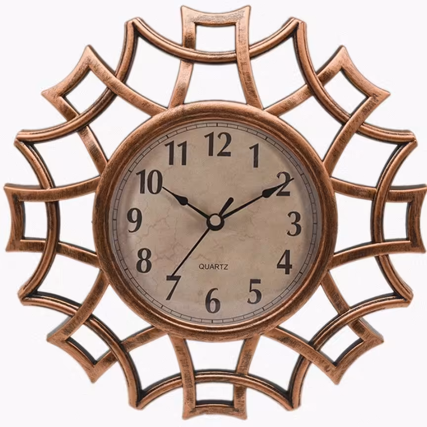 ساعت دیواری و 2 قاب آینه وارداتی  برنز