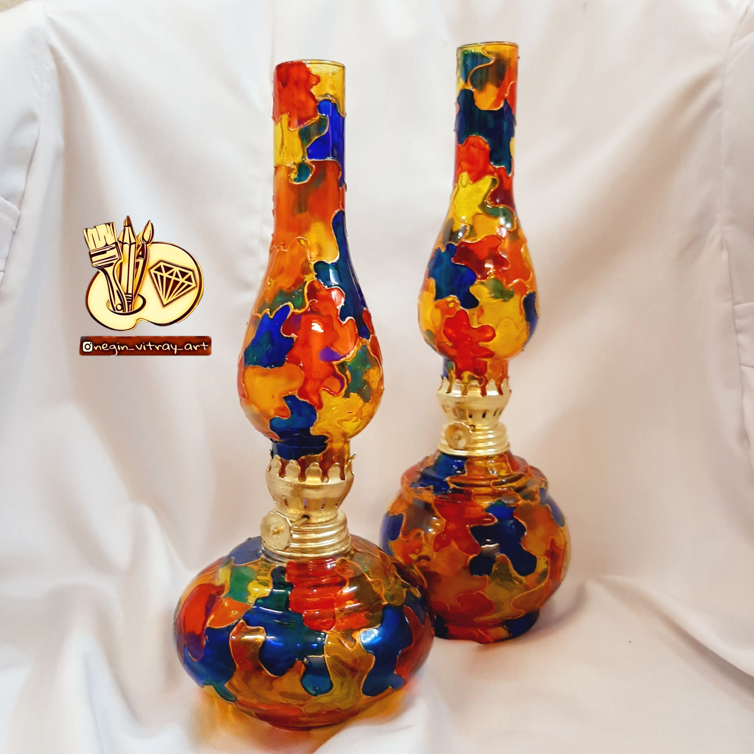 چراغ نفتی بلوری با طرح ویترای هدیه خاص