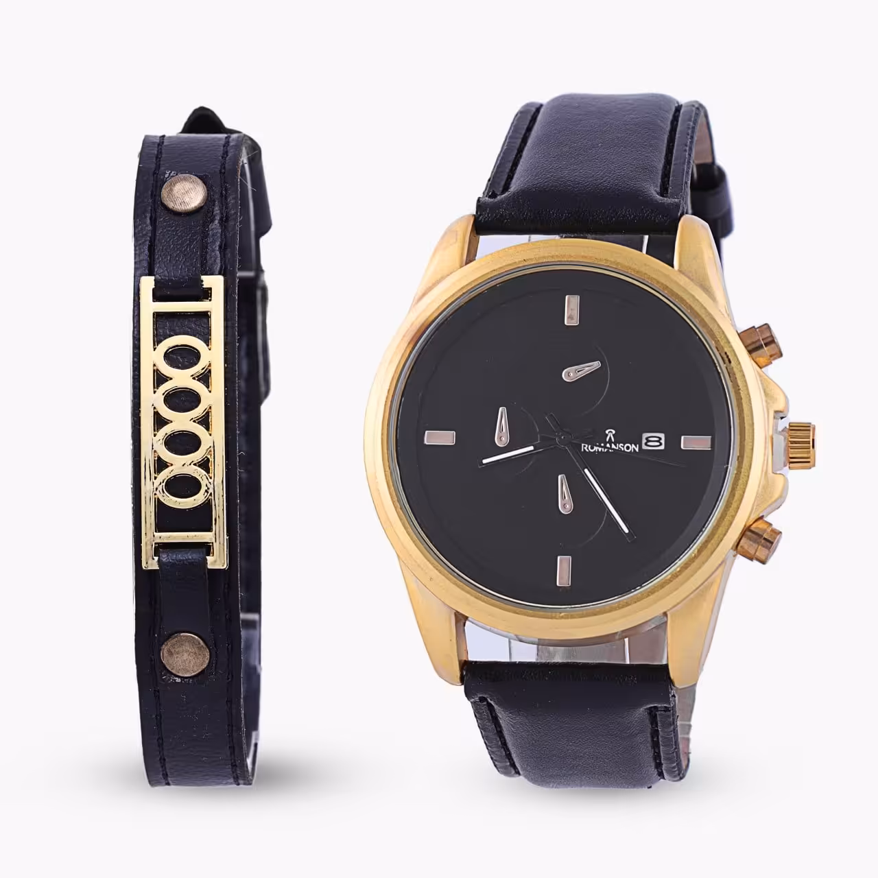 ست ساعتمچی ROMANSON و دستبند مدل 839 دارای روزشمار و جعبه 