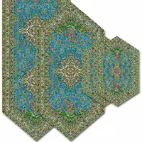 سرویس چهار تکه ترمه طرح مهستان برند ترمه حسینی شامل رانر نهارخوری جلومبلی 2عسلی