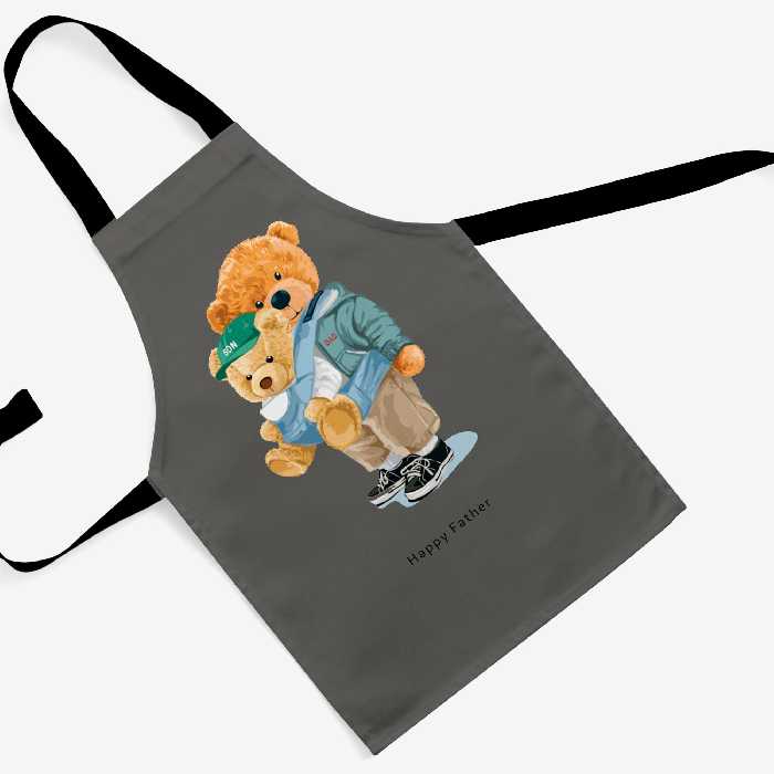 پیشبند تدی مخمل چاپ دیجیتال قابل شستشو و رنگ ثابت دارای آستر ضدآب کد 32