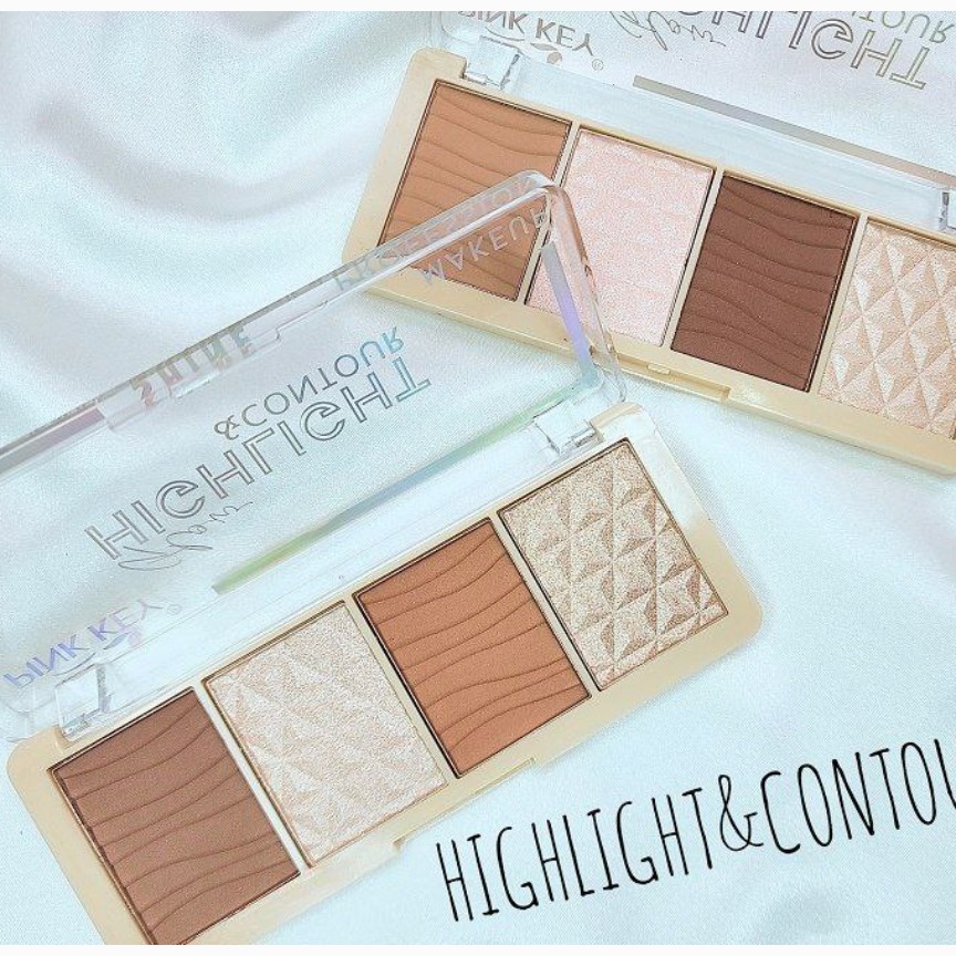 پالت کانتور و هایلایتر پودری pink key اورجینال  	

