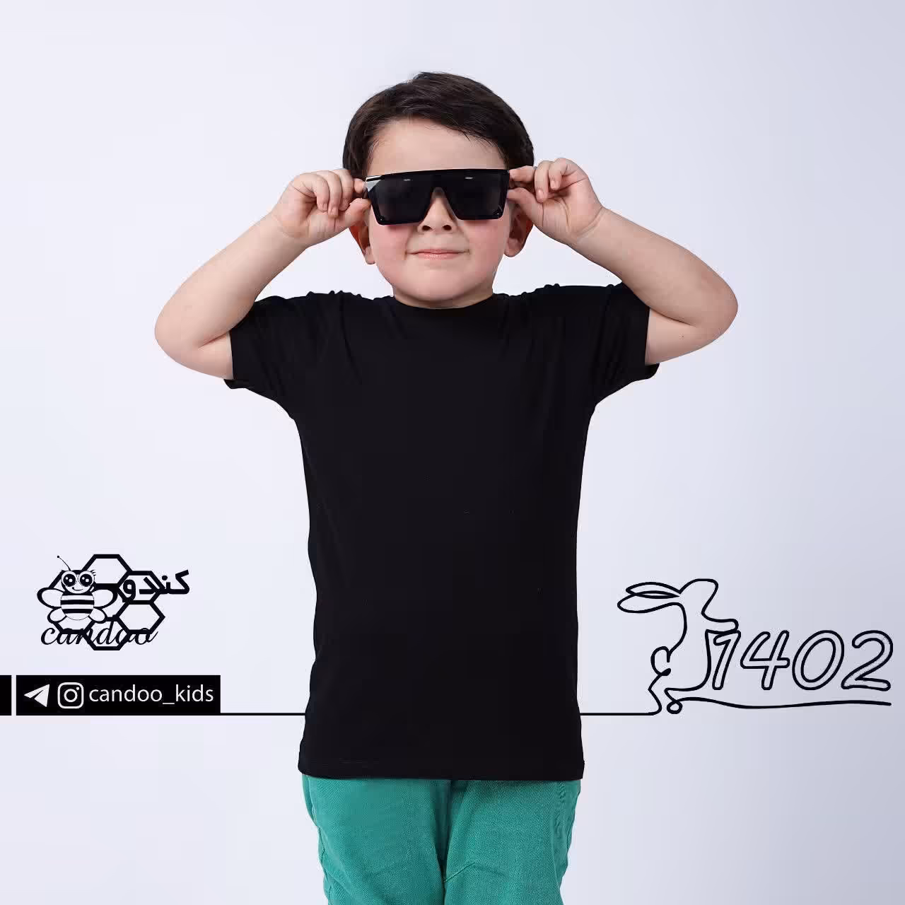 تیشرت مشکی پسرانه و دخترانه (ساده) محرمی  جنس یکرو پنبه لاکرادار سایز  40-45-50-55