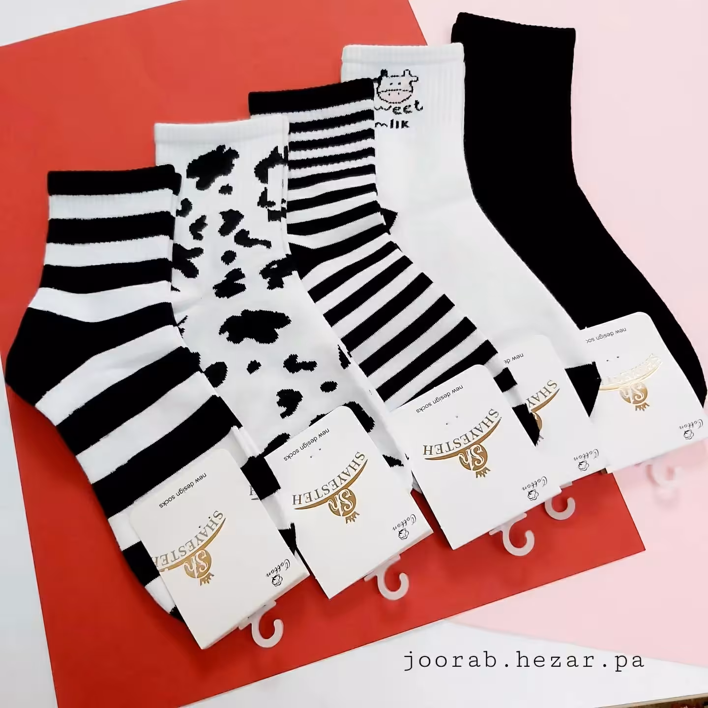 جوراب نیم ساق طرح گاو،اسپورت،نخ پنبه اعلاء،کش انگلیسی