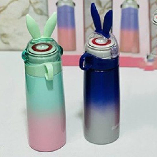 فلاسک استیل خرگوش درب لیوان دار 500ml(فلاسک فانتزی نوزاد)