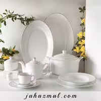 سرویس چینی یاسمن رادیانس زرین 76 پارچه (سفید لب طلا)