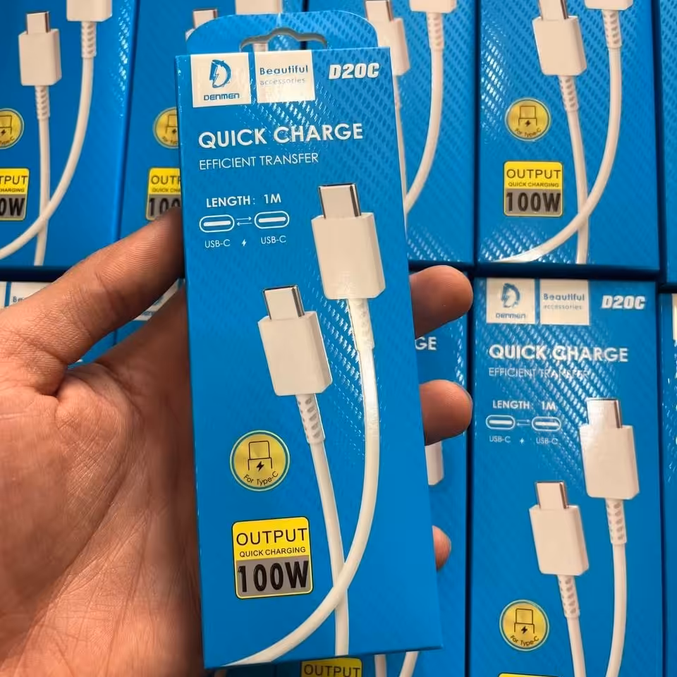 کابل شارژ اورجینال DENMEN مدل D20C دوسر تایپ سی
