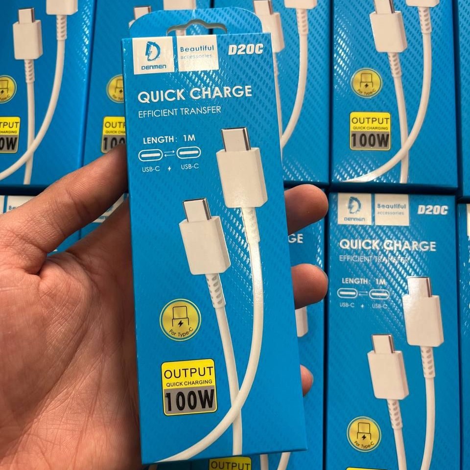 کابل شارژ اورجینال DENMEN مدل D20C دوسر تایپ سی
