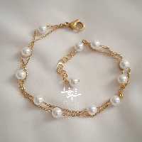 دستبند مروارید پرورشی دولاین مدل پریدخت دستبند مرواریدی اصل 