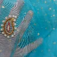 پارچه تور کار شده هندی خوشرنگ و زیبا مناسب لباس محلی .لباس مجلسی دخترونه.رومیزی و.. 4متره قیمت برای یک متر نوشته شده