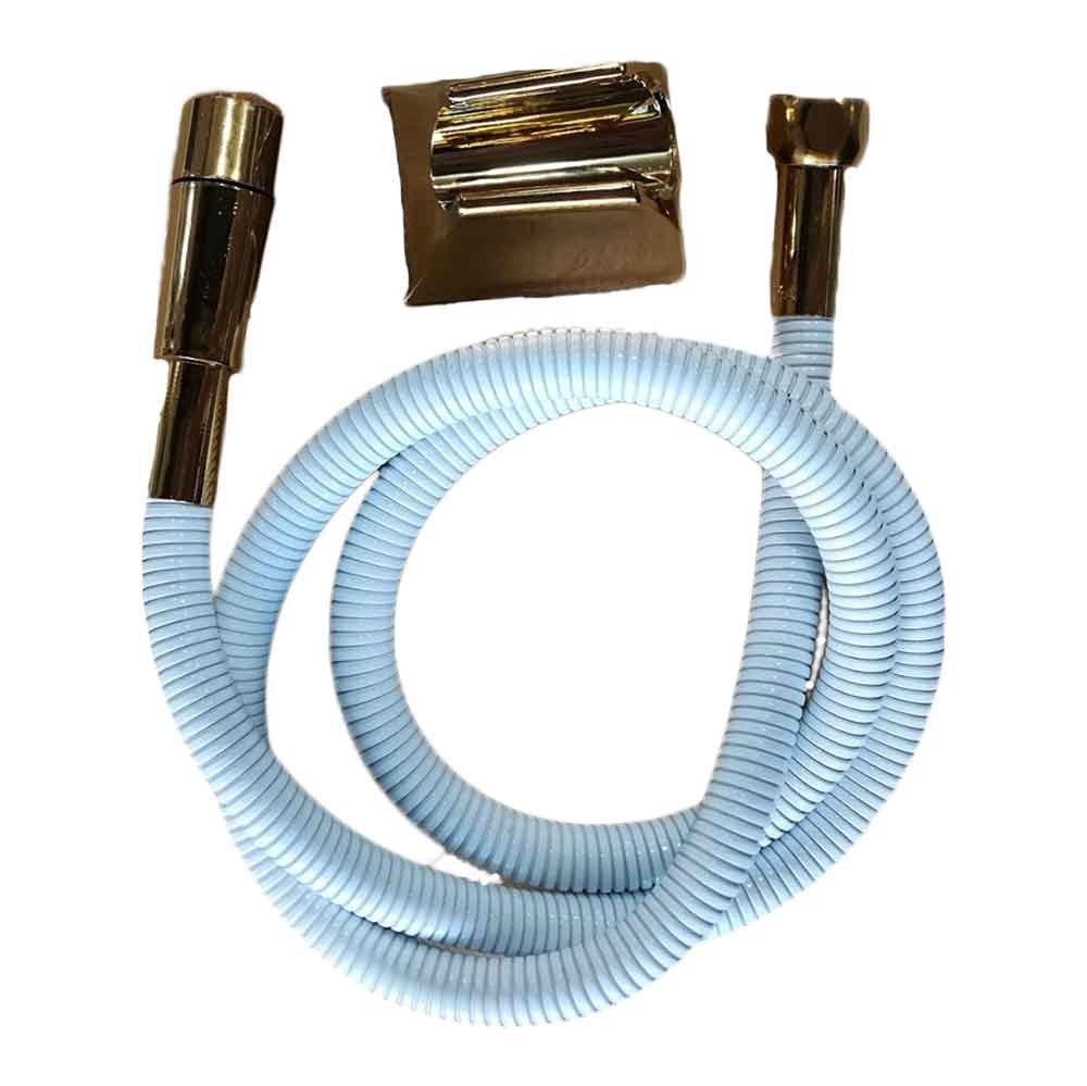 شلنگ آفتابه سفید طلایی برنجی درجه یک