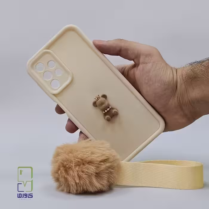 کاور سامسونگ A13 عروسکی بند دار کرمی| samsung 13