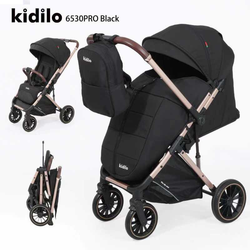 کالسکه دسته دو طرف مسافرتی همراه ساک لوازم و کاور پا برند کیدیلو KIDILO مدل  6530 PRO