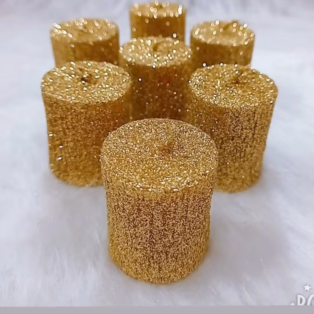 شمع استوانه طلایی