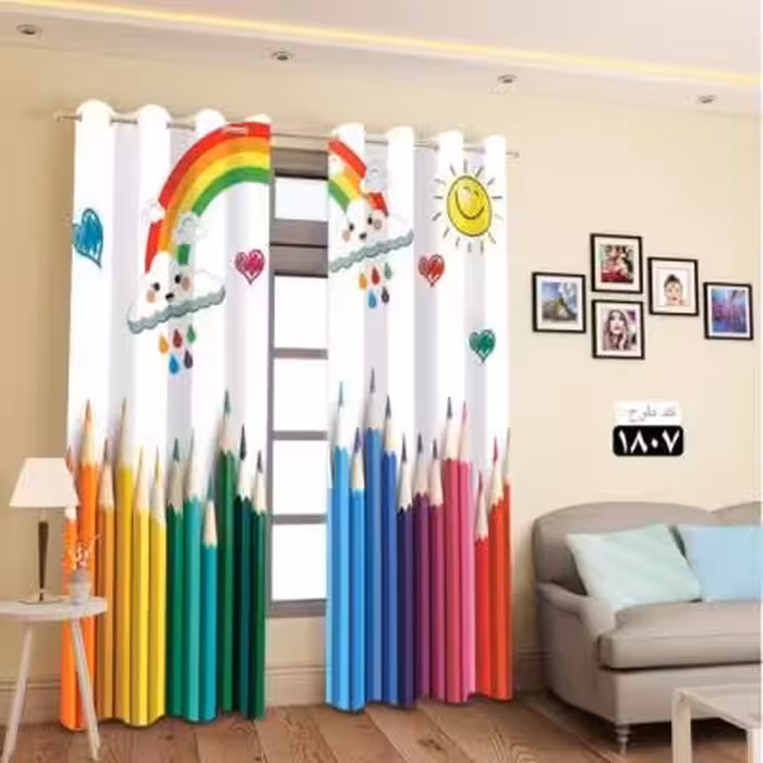 پرده تصویری طرح مدادرنگی ها