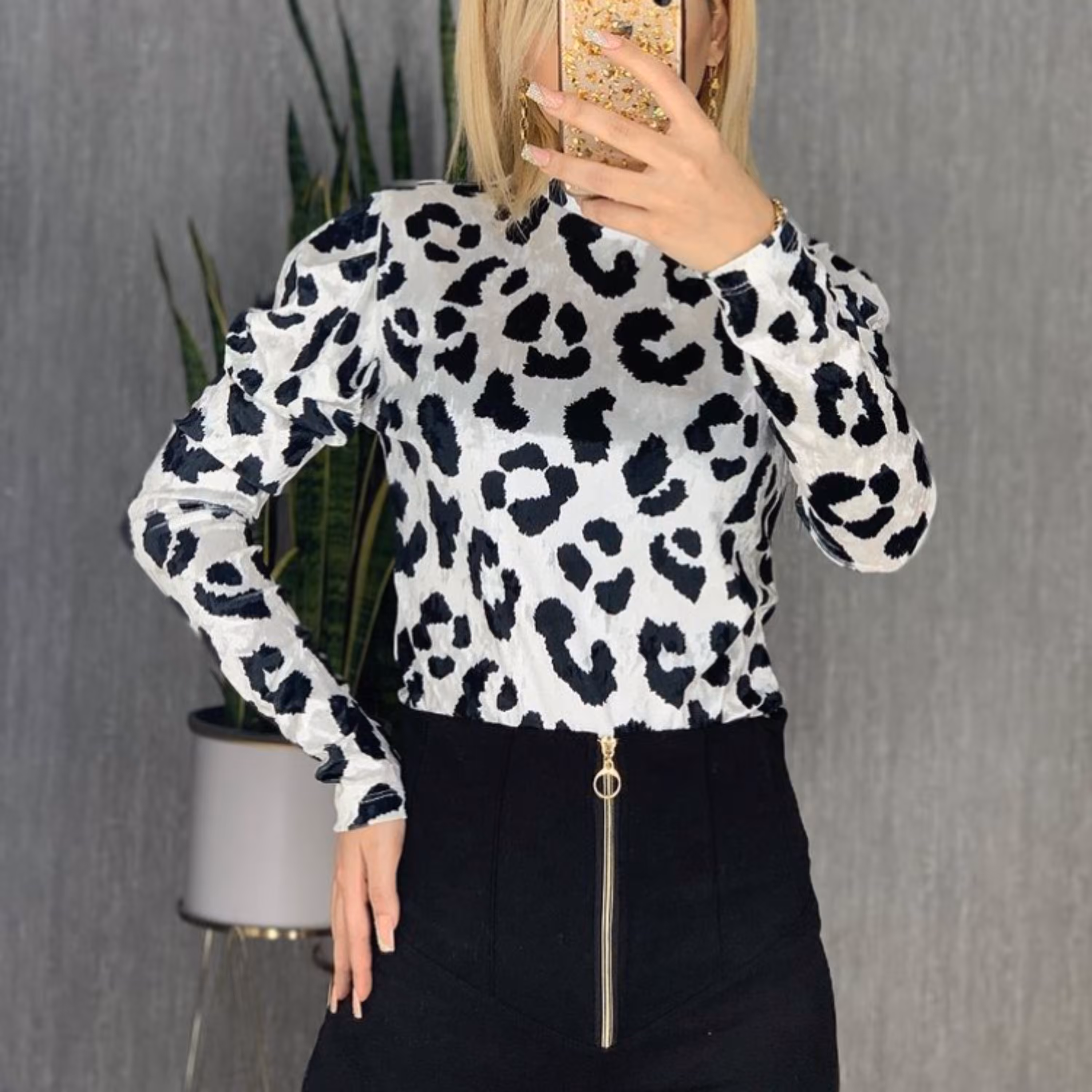 بادی آستین بلند مخمل ترک 