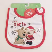 پیشبند نوزادی فری سایز تا 2 سال برند کارترز اورجینال نخی همراه با گلدوزی زیبا قابل استفاده با بادی یا سرهمی ساده 