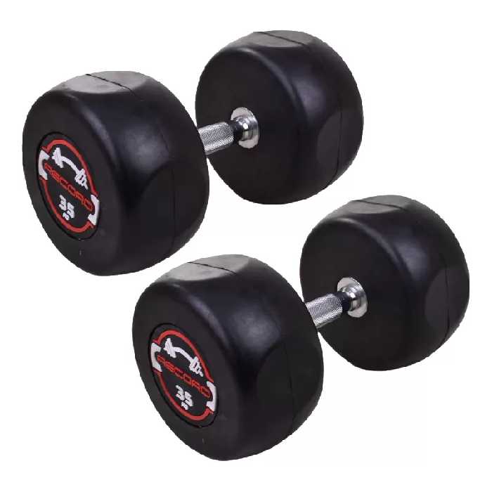 دمبل گرد 35 کیلویی استپ دار Record بسته 2 عددی