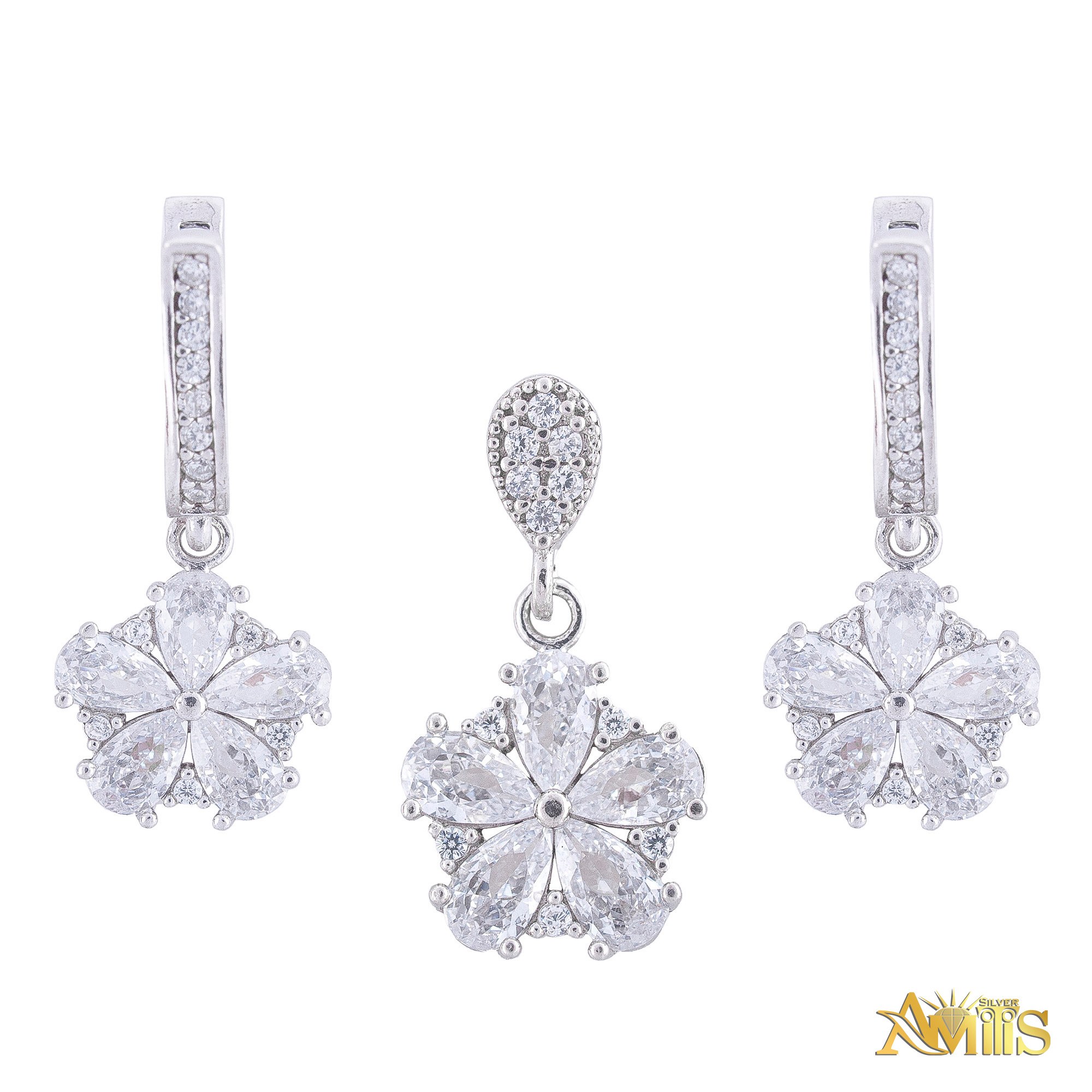 نیم ست نقره زنانه آمیتیس مدل AMT-N203