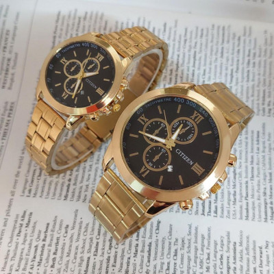 ست ساعت زنانه و مردانه مارک سیتیزن بنداستیل طلایی