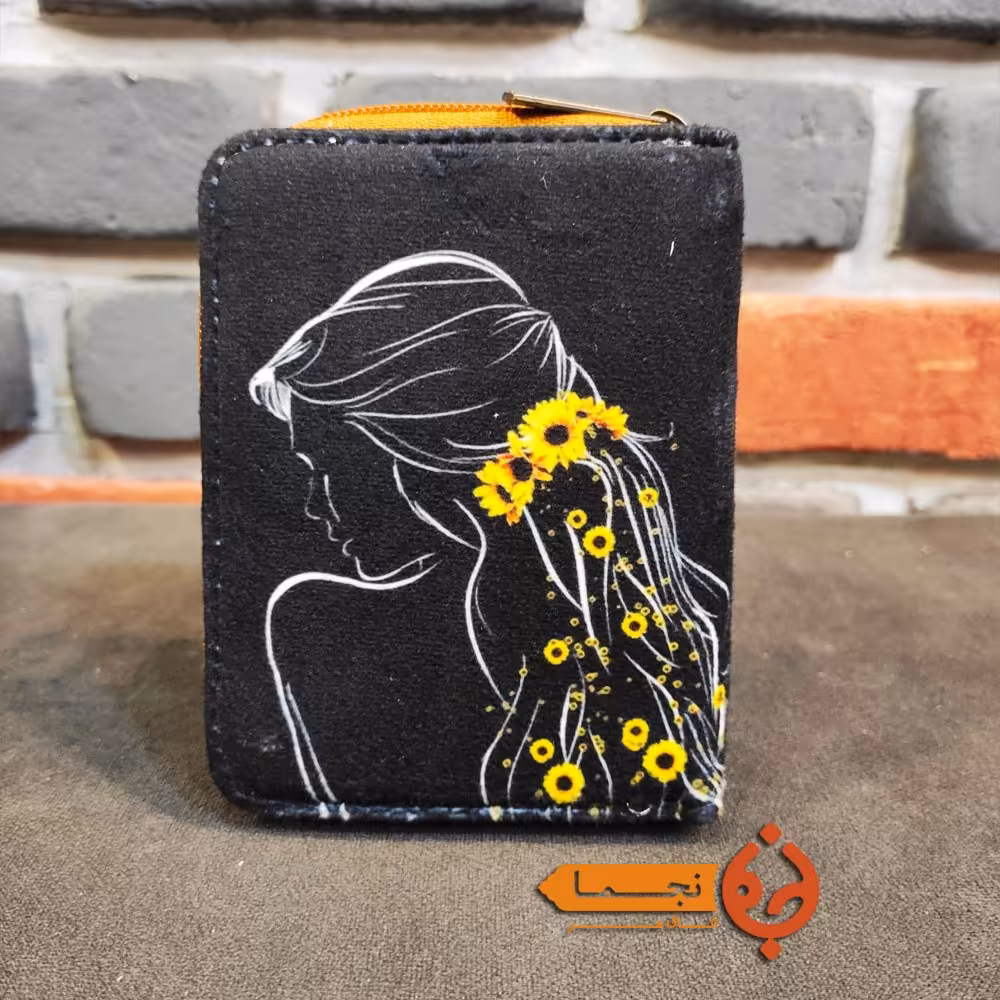 کیف پول کتی دور زیپ  طرح دختر کد DCZ56  