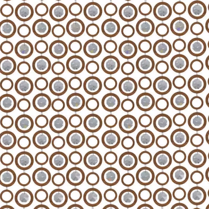 پرده آویز ترکیبی چوب و کریستال مدل رویا عرض100 ارتفاع 300 سانتیمتر(قهوه ای)