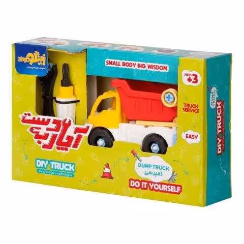 بسته اسباب بازی آچار به دست:کمپرسی (خودت بساز و بازی کن)،(کد KOM 111)،(باجعبه)