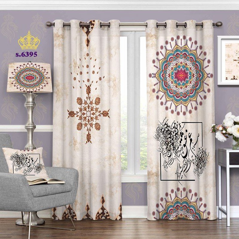 پرده پذیرایی دو قواره طرح اسلیمی کد S6395