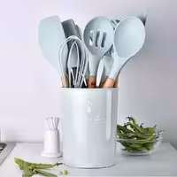 ست کفگیر ملاقه کنار گاز 12 پارچه سیلیکونی