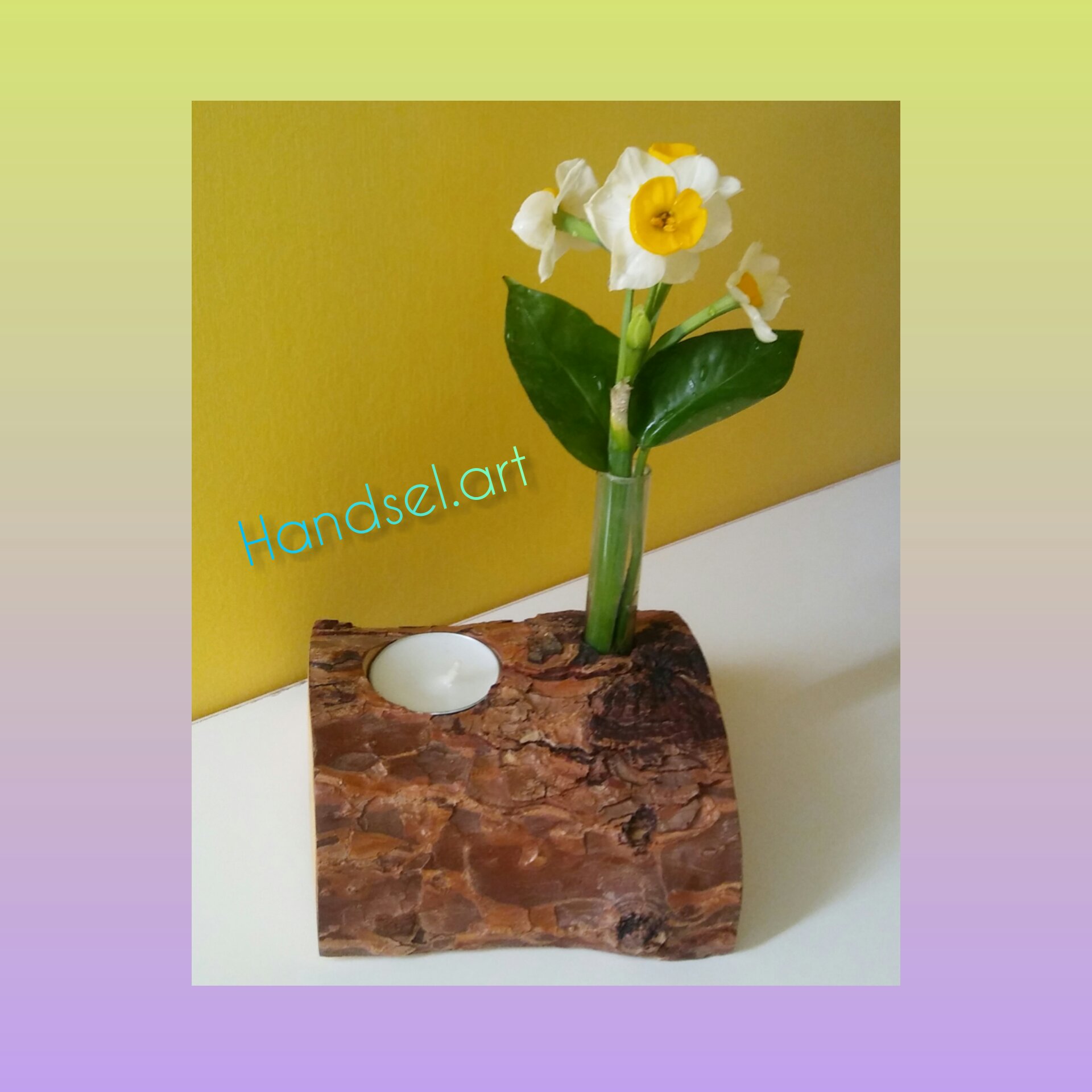 گلدان به همراه جا شمعی