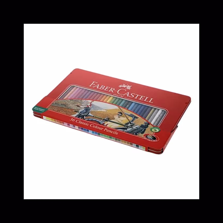 مداد رنگی 36 رنگ فلزی فابر کاستل مدل کلاسیک