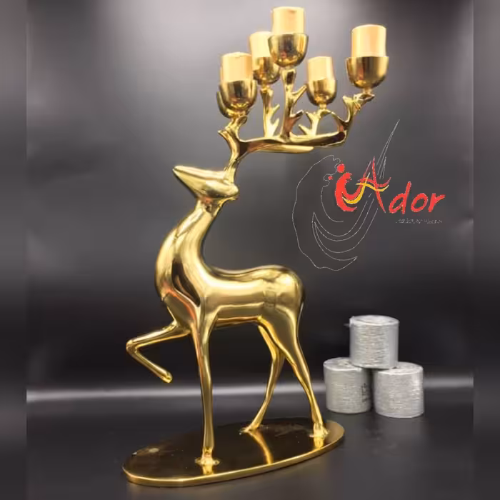 شمعدان 8شاخه گوزن آلومینیوم