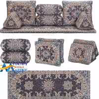 سرویس پشتی شاهسوند رنگ قهوه ای با  فوم 5سانت مدل 7تکه 