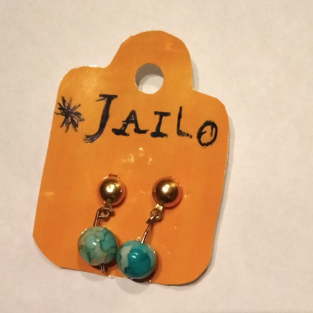 گوشواره میخی جفتی استیل طرح کره زمین  ( کد 36) 