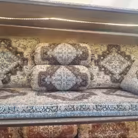 سرویس خان نشین ترمه ابریشم طرح بختیاری پشتی و بالشت سرویس خواب مبلمان