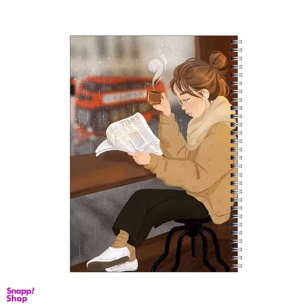 دفتر مشق 80 برگ بامبیلیپ طرح دختر در کافه کد 8871344