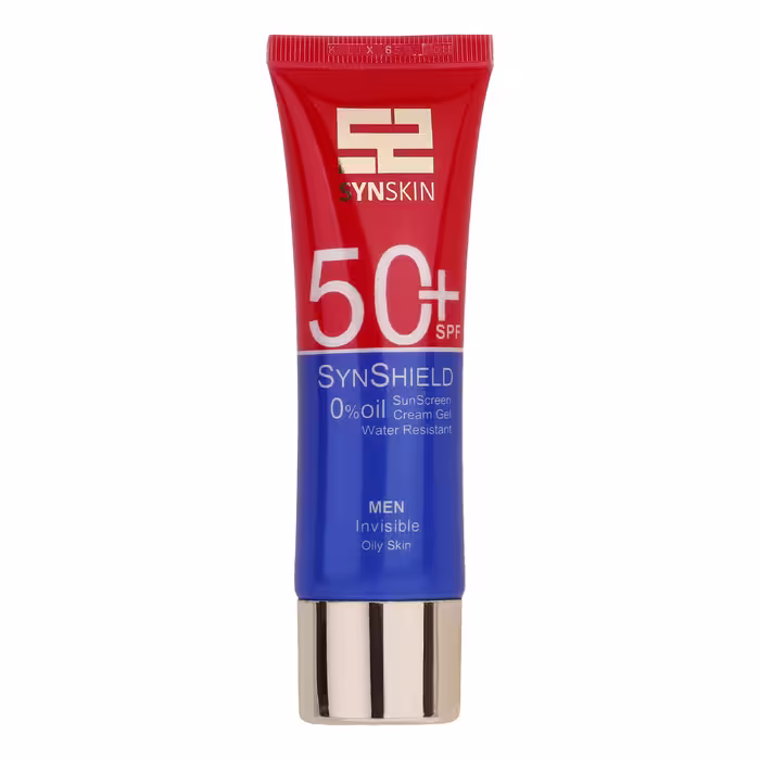 کرم ژل ضد آفتاب SPF50 آقایان ساین اسکین مناسب پوست چرب حجم 50 میلی لیتر